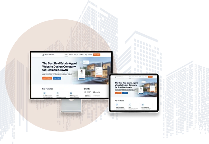 Real Estate Agent Website Design Clean real estate agent website user interface